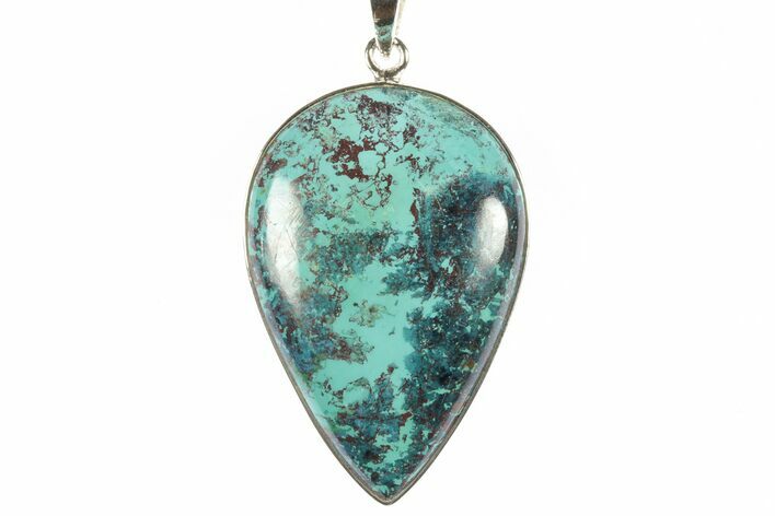 Vibrant Chrysocolla & Shattuckite Pendant - Sterling Silver #228690